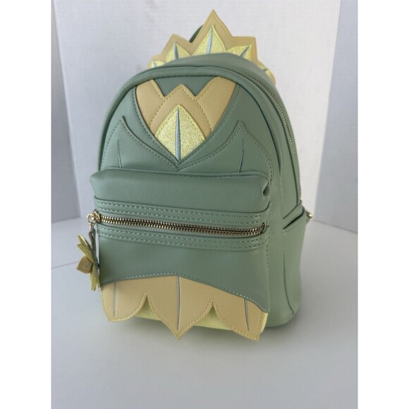 Disney Loungefly Princess Tiana & Frog Diecut Glitter Dress Mini Backpack main image 10